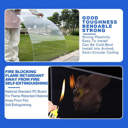 Greenhouse Panels Daylighting Roof Panels Transparent Greenhouse Panel Easy to Bend and Cut for Outdoor Gardens Greenhouses.(Transparent,5.1x23ft)