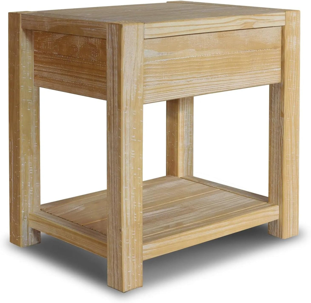 Grain Wood Furniture Montauk End Table, Solid Wood with a Driftwood Finish