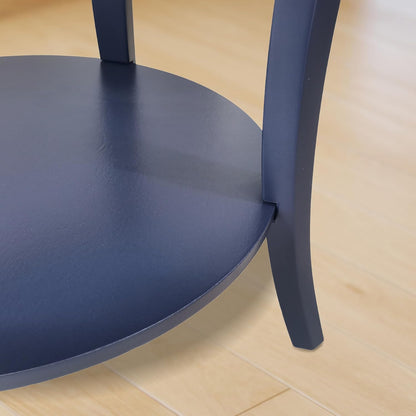 Roundhill Furniture Perth Contemporary Round End Table with Shelf