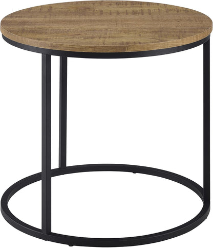 Coaster Home Furnishings - Lainey - Wood and Metal - End Table with Round Top, Open Metal Base and Rustic Style - Living Room - 23-Inch - Mango - 736037