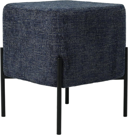 Get Set Style Square Foot Stool, Modern Linen Vanity Stool Chair Upholstered Foot Rest Sofa Side Foot Stool Ottoman Seat for Living Room, Bedroom, Entry, Hallway, Office