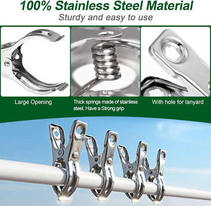 40 Pcs 2.3 Inch Row Cover Clips, Garden Clips for Netting, Greenhouse Clamps Made of Stainless Steel, Have a Strong Grip of Greenhouse Clips, For 1/2'', 3/4'', 1'' Garden Hoops