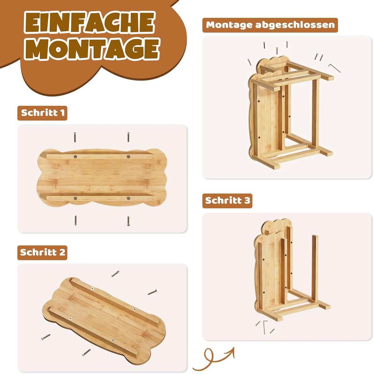 COSYLAND Tritthocker mit 2 Stufen | Kindertreppchen Schemel | Kindermöbel für Bad, Küche, Kinderzimmer ab 2 Jahre | Toilettenhocker (Natural)