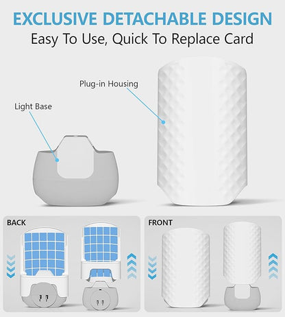 Flying Insect Trap for Indoors, Bug Killer Light Trap for Fruit Flies, Gnats, Moths, and Houseflies, 2 Devices + 8 Refills, Best Fly Traps for Home, Kitchen, Bedroom, Plant Area, Garages