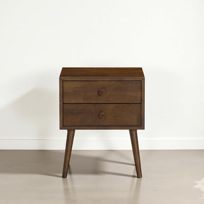NTC Lux Nightstand with 2 Drawers, Featuring Adaptable Design, 150 lbs Load Capacity, Water-Resistant, Elevate Your Space, Easy Assembly - Dark Walnut