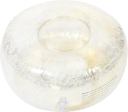 Luxshiny Inflatable Outdoor Indoor Pouf Patio Footrest Stool, Lightweight Round Footstool for Patio Garden, Camping, Bedroom, Living Room