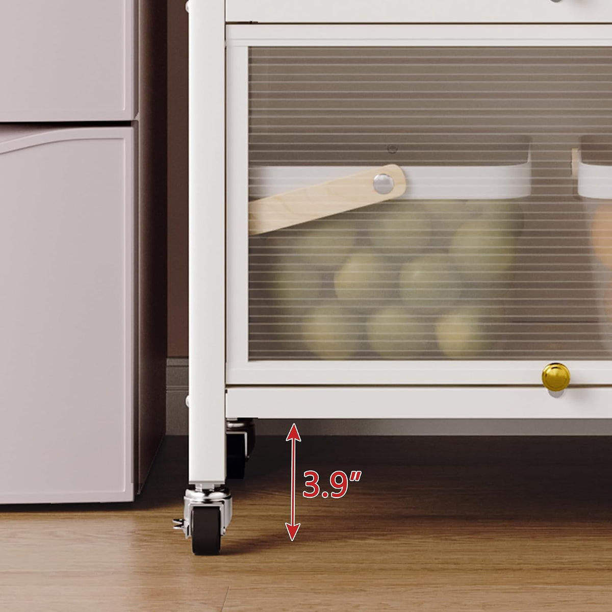 65'' Kitchen Pantry Storage Cabinet, Storage & Microwave Oven Countertop, Pantry Cabinets with 3 Doors and 4 Layers Hole Plate Versatile Storage for Kitchen, Living Room, Dining Room