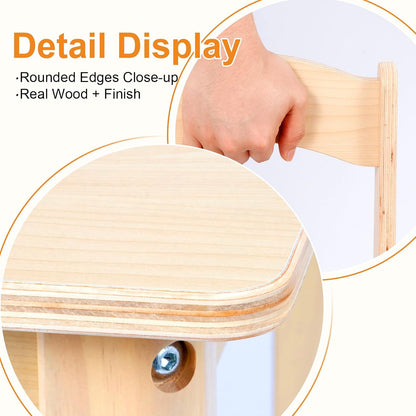 Toddler Table and Chair Set, Anti-Slip Legs & Rounded Corners, Sturdy Wooden Kids Table and Chairs for Eating, Learning and Playtime【44.3inch L*21.65 inch W】(1 Table and 4 Chairs)