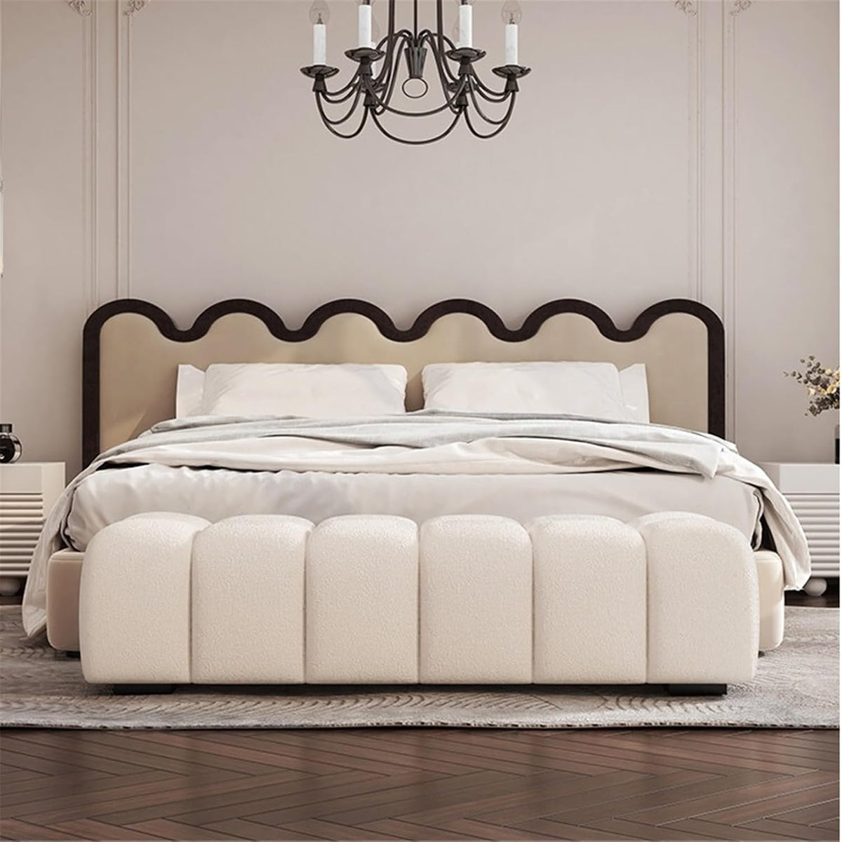 Modern Fabric Bed end Bench Long Bedroom Tatami Mat Dressing Room Sofa Wooden Shoe Changing Stool Entryway(Medium)
