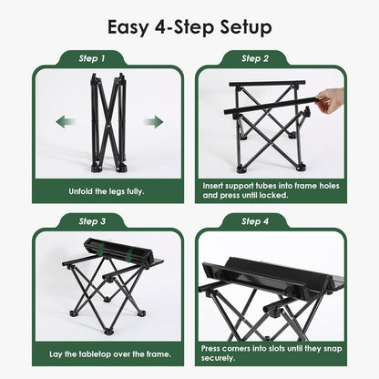 Opliy 2-Pack Portable Camping Table – Ultralight Foldable Car Tray Table with Carry Bag for Camping, Picnic, BBQ, Beach & Outdoor Travel