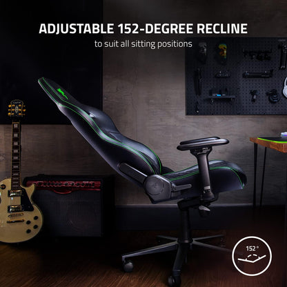 Razer Enki X Essential Gaming Chair, All-Day Comfort, Black | Built-in Lumbar Arch, Optimized Cushion Density, Dual-Textured, Eco-Friendly Synthetic Leather, Adjustable 152-degree Recline