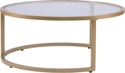 SEI Furniture Evelyn Glam Nesting Coffee Table 2-pc Set, Gold