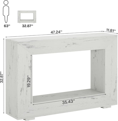 Tribesigns Farmhouse Console Table, 47 Inches Entryway Console Table with Storage, Industrial Hallway Accent Table for Living Room, Entrance