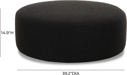 Tov Furniture Broohah Black Boucle Ottoman