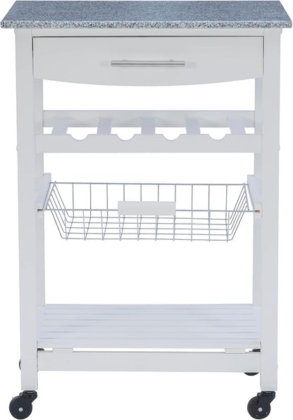Linon Kitchen Island, White, 22.88 x 15.75 x 33.88