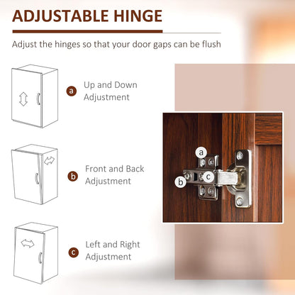 63" 2-Door Kitchen Pantry, Freestanding Storage Cabinet with 5-Tier Shelving and 2 Adjustable Shelves for Dining Room, Brown