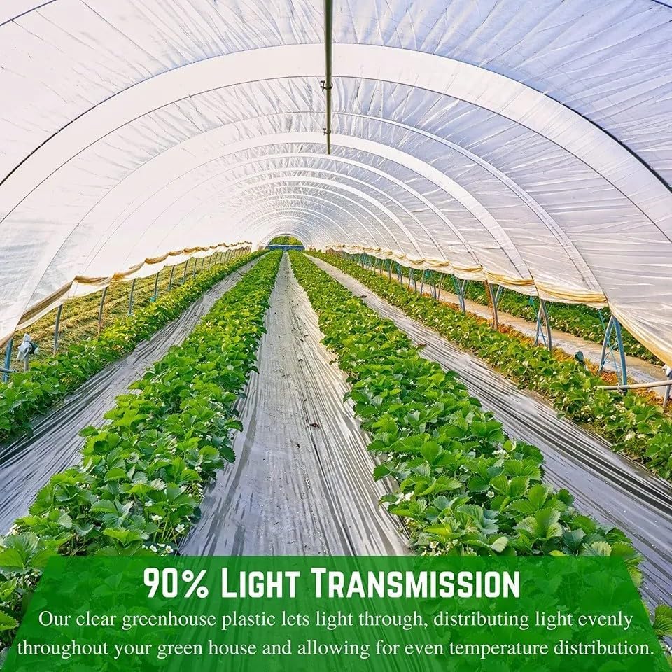 Farm Plastic Supply - 4 Year Clear 6 mil Greenhouse Plastic Sheeting - Clear Sheeting, Polyethylene Film, Transparent Plastic Film for Greenhouse (40' x 25')
