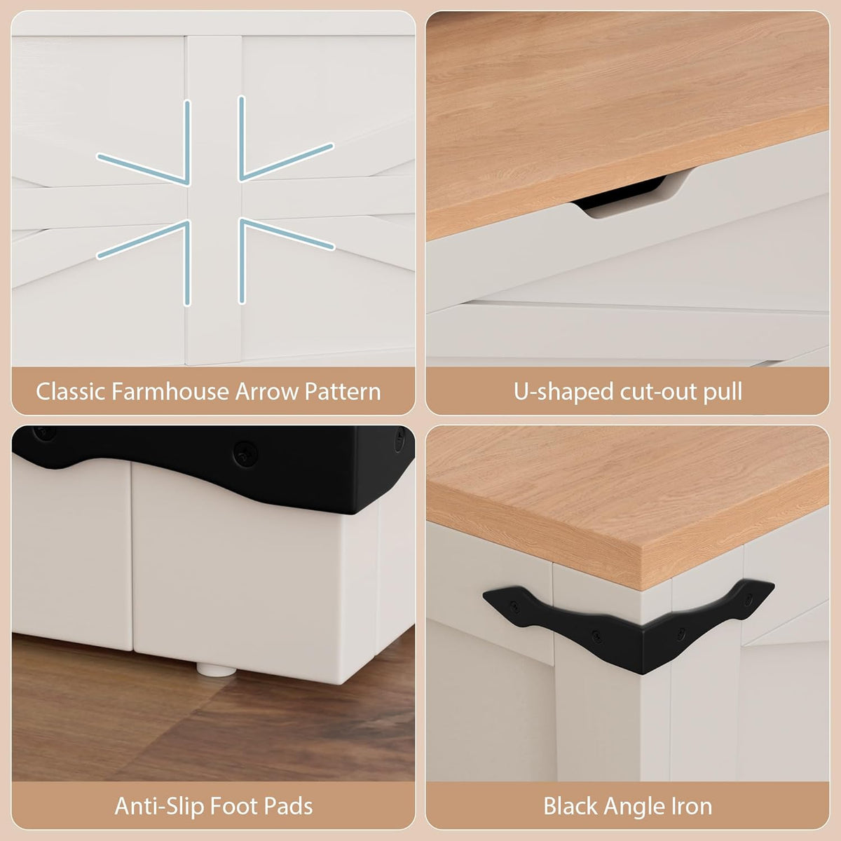 L Shape Kitchen Breakfast Nook Bench, Farmhouse Storage Bench, Backless Corner Dining Bench with Hidden Storage, Flip-Top Storage Compartment Bench for Dining Room, Living Room, Entryway, Cloakroom