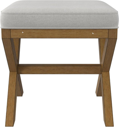 Hillsdale Somerset Backless Wood Vanity Stool for Makeup Room or Bathroom, Dark Driftwood
