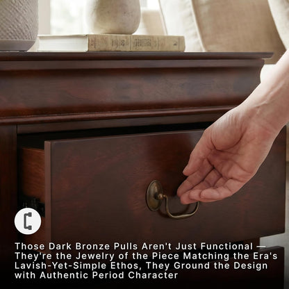 Signature Design by Ashley Alisdair 2 Drawer Nightstand, Reddish Brown | 21.63 in wide, Louis Philippe-style moulding, Metal slides beneath drawers, Antiqued bronze-tone pulls, Master bedroom use