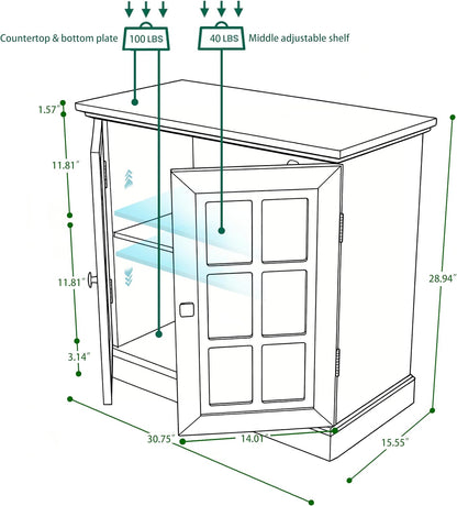 Storage Sideboard Cabinet with Mirrored Doors, Modern Buffet Cabinet w/Adjustable Shelf, MDF Console Cabinets for Dining Room, Living Room, Kitchen, Wood Kitchen Pantries Sideboard Buffet.