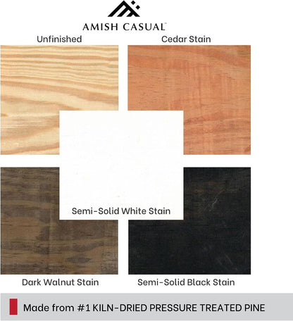 Amish Casual Heavy Duty 800 Lb Mission Pressure Treated Porch Glider (4 Foot, Semi-Solid White Stain)