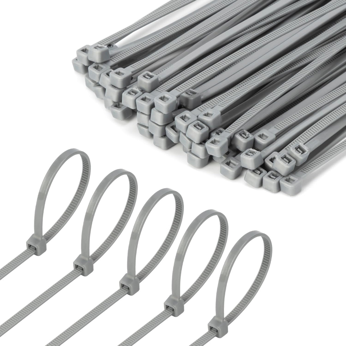 6 Inch Silver Zip Tie 1000 PCS, 18 Lbs - Small to Medium Zip Tie, Nylon PA66 UV Resistant Cable Tie for Indoor and Outdoor Use - Ideal for bundling and securing objects