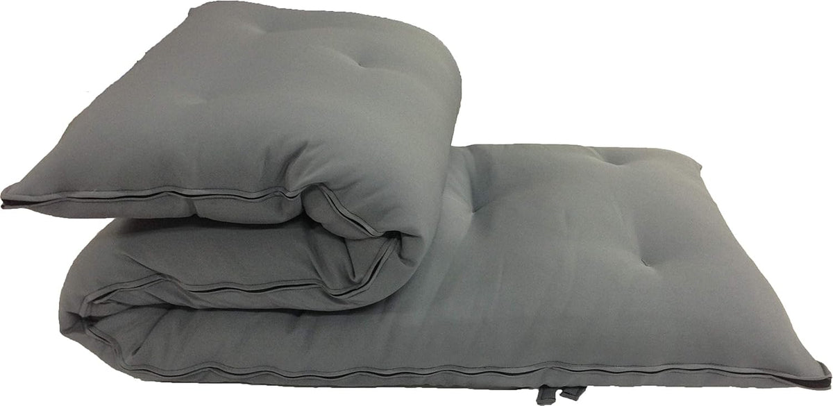 D&D Futon Furniture Cotton/Foam/Polyester Queen Size Traditional Japanese Floor Rolling Futon Mattresses 3x60x80, Gray