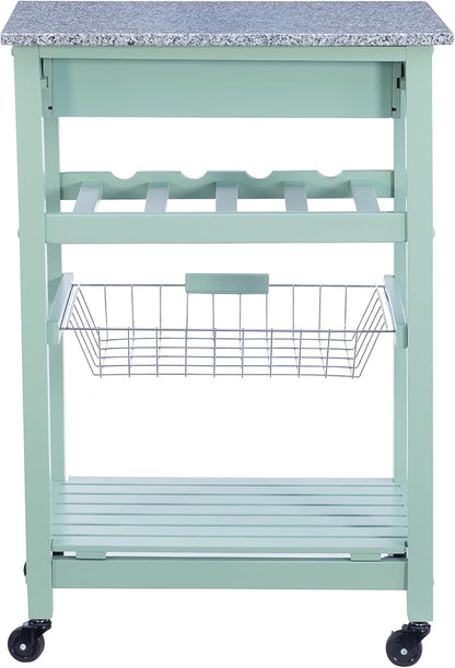 Linon Kitchen Island, Green, 15.75 x 22.83 x 33.86 Inches