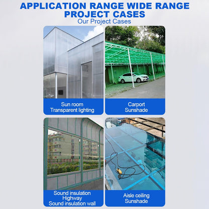 Greenhouse Panels Daylighting Roof Panels Transparent Greenhouse Panel Easy to Bend and Cut for Outdoor Gardens Greenhouses.(Transparent,5.1x26.2ft)