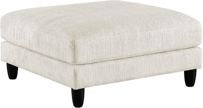 Lexicon Modern Ottoman, Foot Stools, Living Room Foot Rest, Module for Sectional Sofa, 40" Microfiber Upholstery Square Ottoman for Living Room/Bedroom, Assembled, Beige