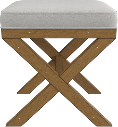 Hillsdale Somerset Backless Wood Vanity Stool for Makeup Room or Bathroom, Dark Driftwood