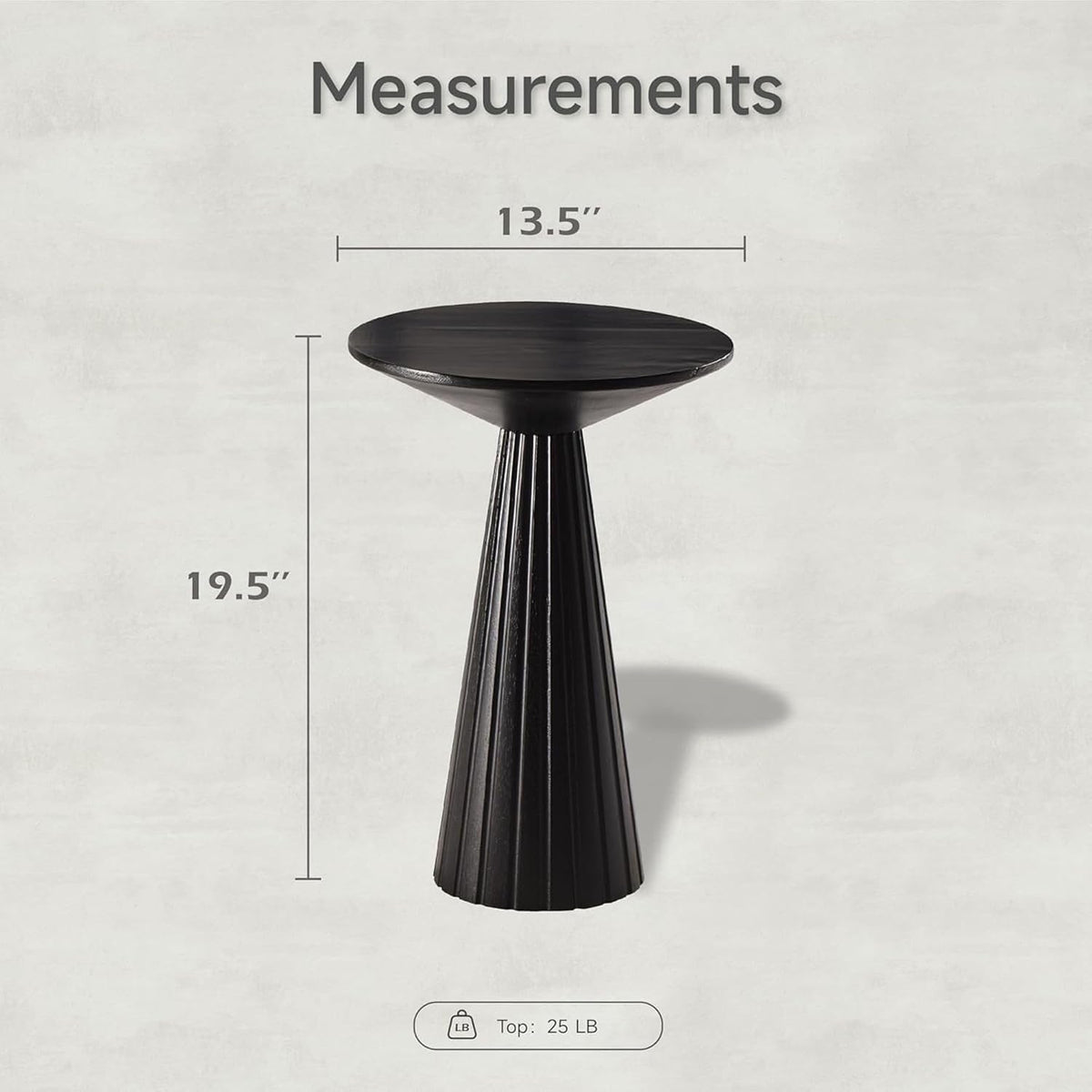 COZAYH Pedestal Small Drink Table Round Martini Table Wood Plant Stand End Table for Small Space Living Room, Bedroom, Black