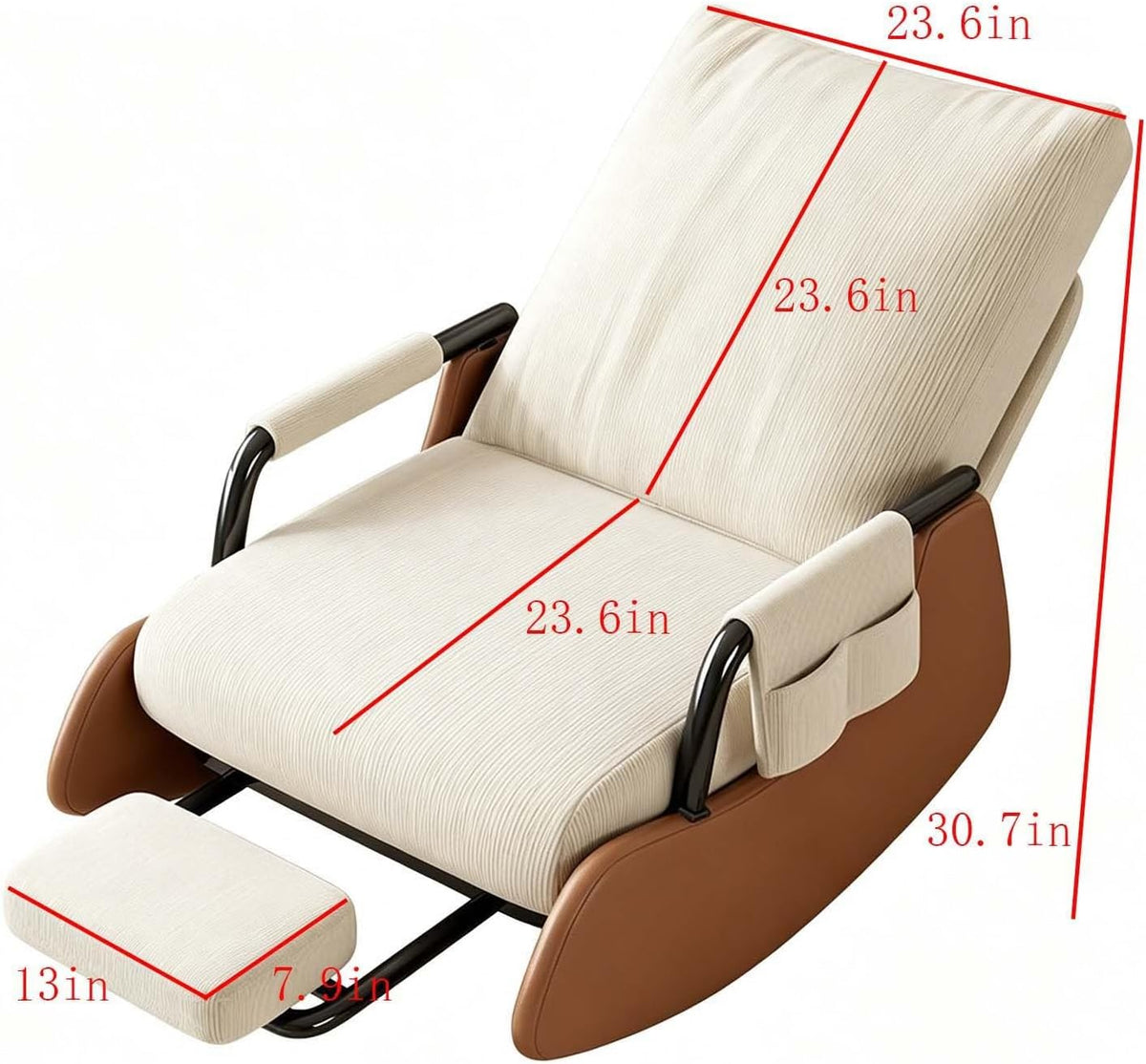 Foldable Indoor Rocking Chair with Detachable Footrest | Adjustable Recliner Rocker Chair