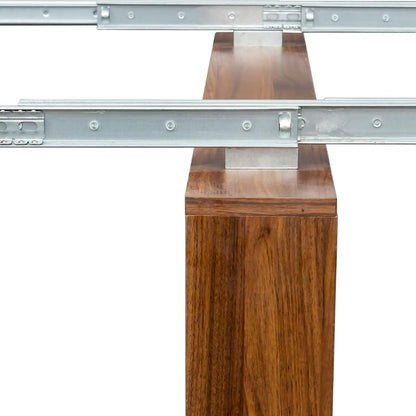 KEIKI 30”-99”L Extendable Foldable Dining Room Table with Storage for 1-10 People, Wood Modern Rustic Rectangle Expandable Kitchen Living Meeting Room Furniture, 5 Tabletop Length Options, Walnut