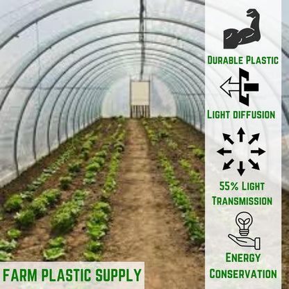 Farm Plastic Supply - 6 Mil White Plastic Sheeting - Overwintering Film, 6 Mil White Plastic Film, Greenhouse Plastic, Durable Plastic Sheeting (16' x 150')