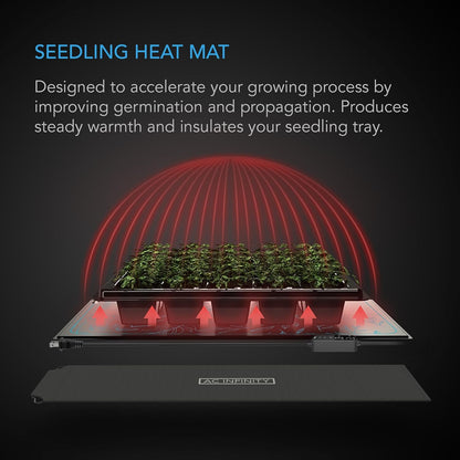AC Infinity SUNCORE H3, Seedling Mat 10” x 20.75” with Digital Thermostat Controller for Exact Temperature Levels, Waterproof Heating Pad for Indoor Gardening, Hydroponics, Germination, Cloning