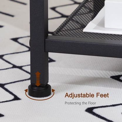 AMHANCIBLE Night Stand, End Tables Living Room Set of 2, Small Nightstand with Charging Station, Slim Bed Side Table with Fabric Storage Drawer for Bedroom, Small Space, Greige, HET03SDPGY