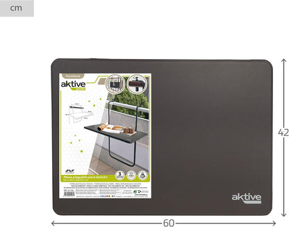 AKTIVE Folding Balcony Table, Grey, 61034