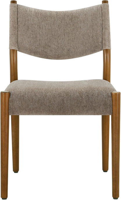 KISLOT Dining Chairs Set of 4, Ergonomic Upholstered Wood Chairs, Brown | Mid Century Modern Dining Room Chairs, Ergonomic Farmhouse Kitchen Chairs with Solid Rubber Wood Frame, Antique Walnut Leg
