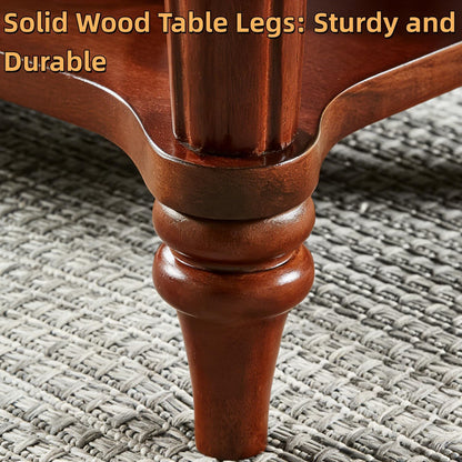 YUNMUAIR-2-Tier Side Table,Vintage Rectangle Sofa Side Tables,Mid Century Accent Bedside Tables with Shelf,Solid Wood End Table for Living Room Bedroom