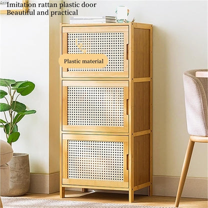 Narrow Kitchen Pantry Cabinet with Doors Storage Rack for Spices Free Standing Organizer Bamboo Storage Cabinet for Small Space Kitchen(43cm*32cm*97cm)