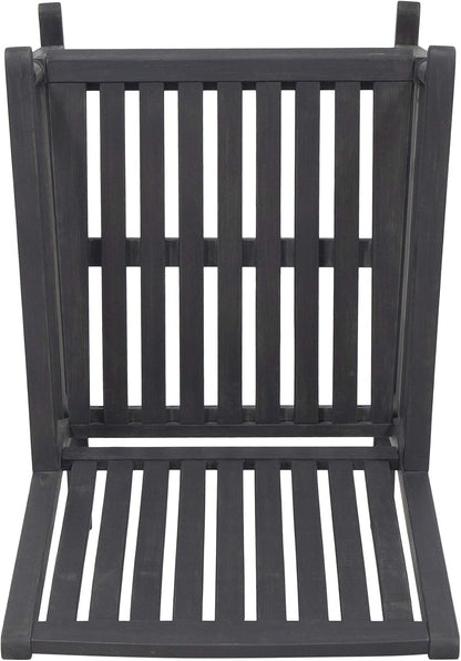 Great Deal Furniture GDFStudio Outdoor Acacia Wood Rocking Chairs (Set of 2), Dark Gray
