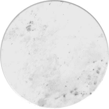 Coaster Home Furnishings - Baldwin - Round Side Table with Marble Top, Hand-Hammered Steel Frame and Two-Tone Design - Living Room - White and Gold - 930081