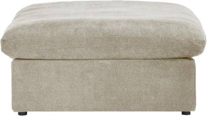 JACH Storage Ottoman for Living Room, Cushion Cover Removable, Minimalist Footstool, Breathable Storage Ottomans for Living Room Apartment (Khaki)