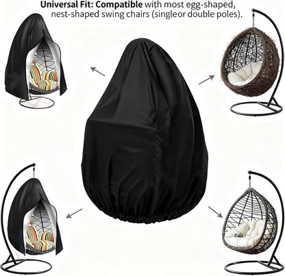 Heavy-Duty 210D Oxford Swing Cover-Waterproof UV-Resistant and Windproof Hammock with Drawstring(Single(115cmx190cm))
