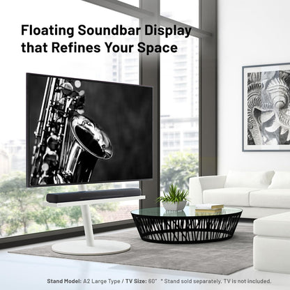 WALL 37.4" Soundbar Shelf for TV Stand Seven Stand A2 Models, Satin White | Compatible with WALL SEVEN STAND TV Stands, Creates a Floating Look for Soundbars, Remotes& Small Devices, Flexible Placement