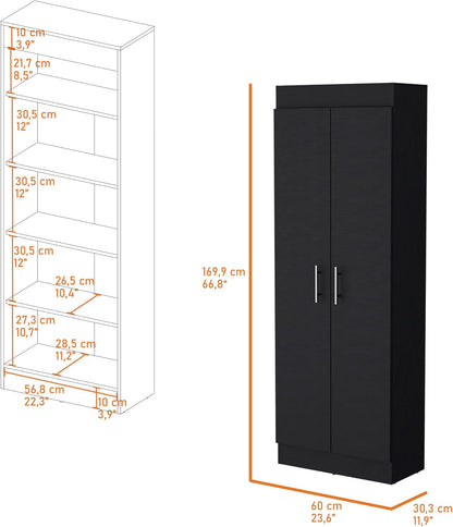 Pantry Cabinet with Sleek 5-Shelf Storage