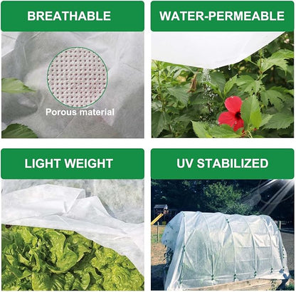 KLEWEE Plant Covers Freeze Protection 10 x 50 Ft, 1.05 oz/yd² Thicker Frost Cloth Plant Freeze Protection, Frost Blankets Covers for Outdoor Plants Winter Frost Protection, Garden Floating Row Covers