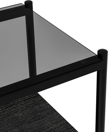 Glass end Table Set of 2,Living Room Glass Side Table,Glass Bedside Table,Suitable for Living Room, Bedroom
